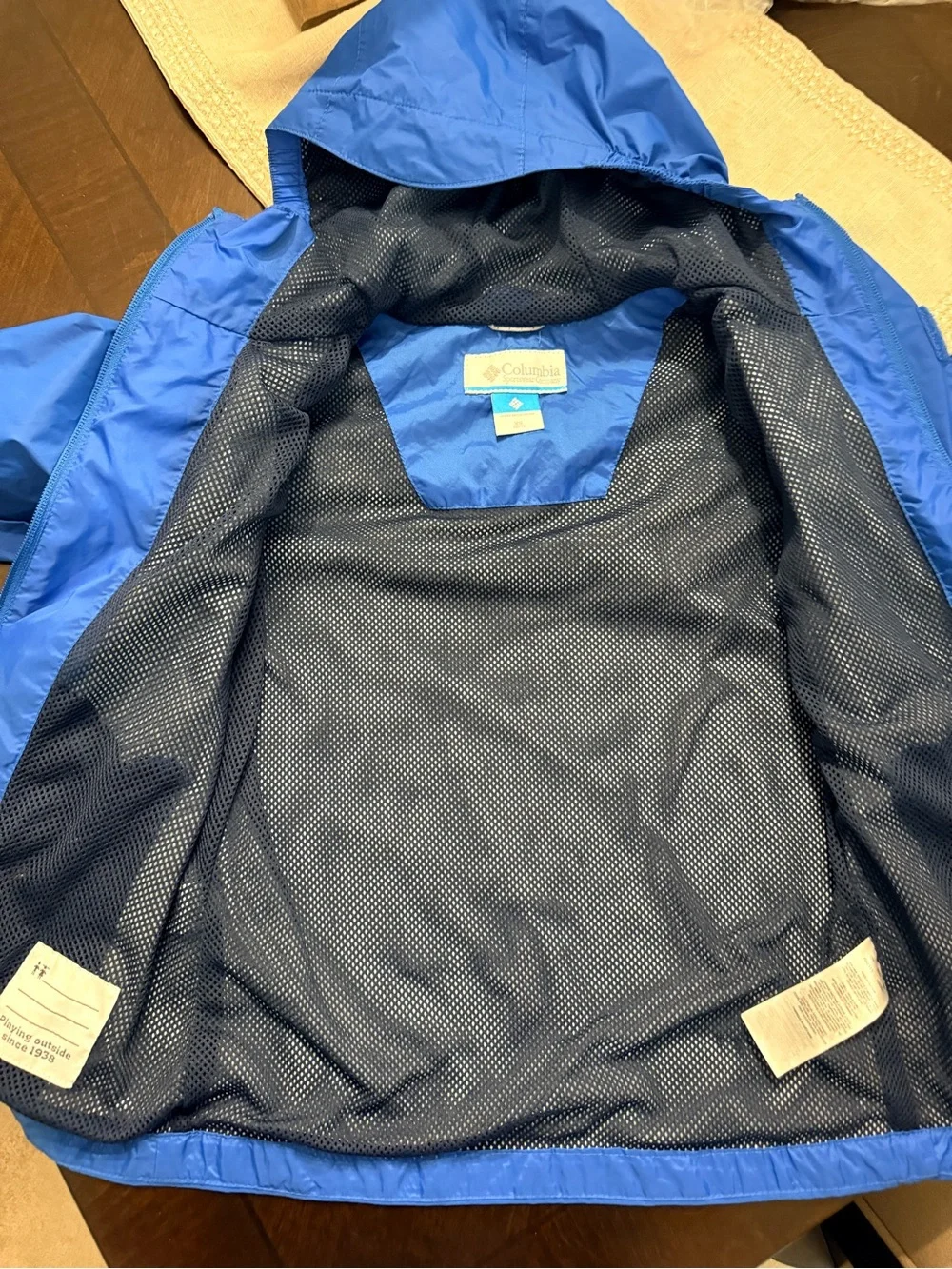 Columbia Kids Blue Hooded Water Tight Rain Jacket - Picture 3 of 6